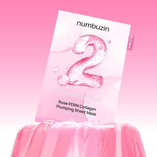 No. 2 Rose PDRN Collagen Plumping Sheet Mask (1P) by numbuzin at GWENCHANDA Korean Cosmetics Shop - 1