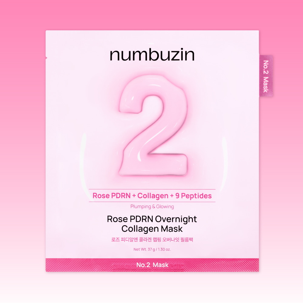 No. 2 Rose PDRN Collagen Overnight Collagen Mask 1P by numbuzin at GWENCHANDA Korean Cosmetics Shop - 1