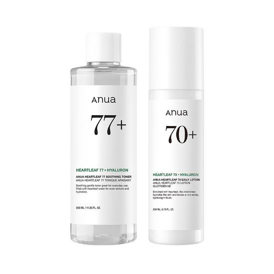 Heartleaf 77 Soothing Toner 350ml + Heartleaf 70 Daily Relief Lotion 200ml Set by Anua at GWENCHANDA Korean Cosmetics Shop - 3