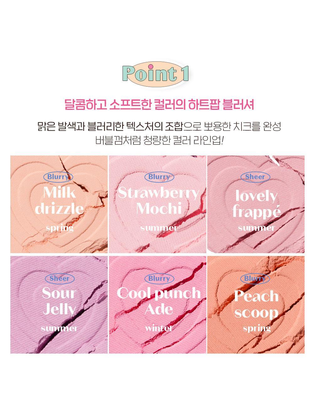 Heart Pop Blusher 4g by ETUDE at GWENCHANDA Korean Cosmetics Shop - 1