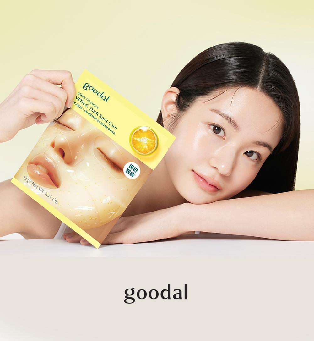 Green Tangerine Vita-C Dark Spot Care Gel Mask Sheet 1ea by goodal at GWENCHANDA Korean Cosmetics Shop - 1