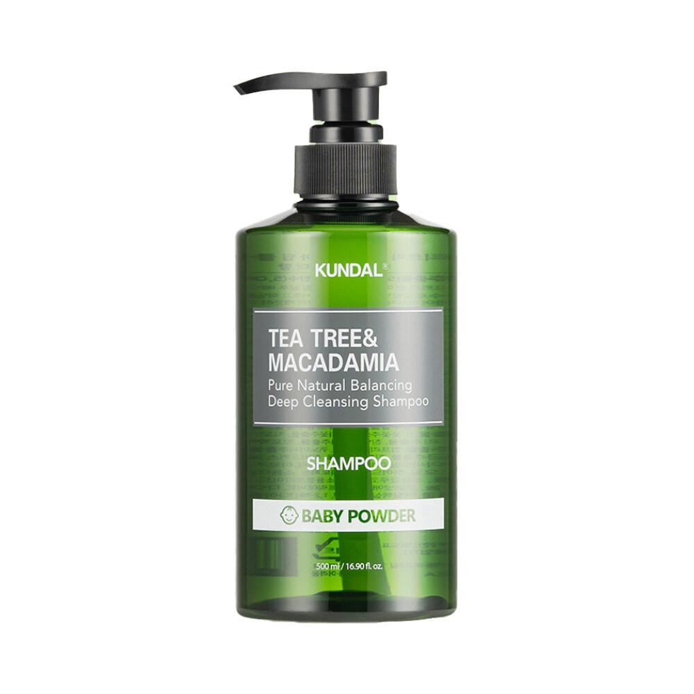 Tea Tree & Macadamia Deep Cleansing Shampoo For Oily Scalp 500ml #Baby Powder by KUNDAL at GWENCHANDA Korean Cosmetics Shop - 2