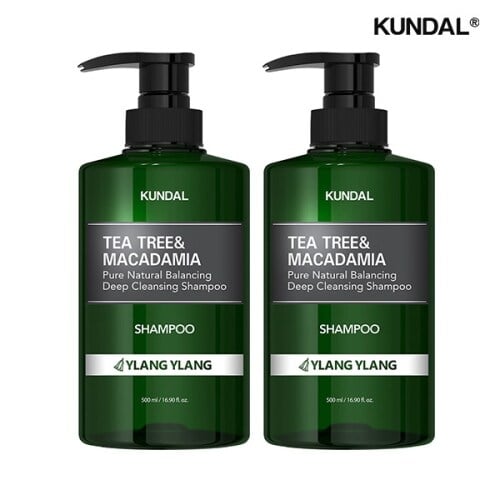 Tea Tree & Macadamia Deep Cleansing Shampoo For Oily Scalp 500ml #Ylang Ylang by KUNDAL at GWENCHANDA Korean Cosmetics Shop - 1
