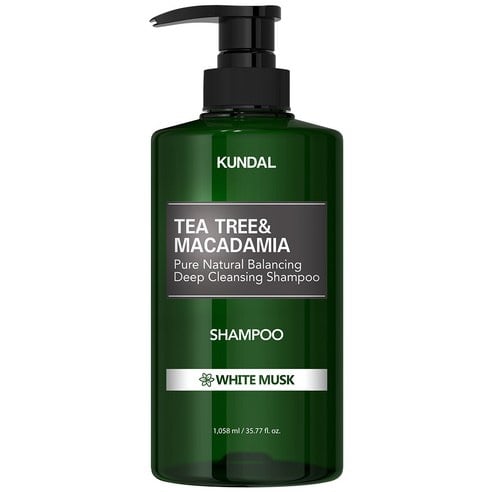 Tea Tree & Macadamia Deep Cleansing Shampoo For Oily Scalp 500ml #White Musk by KUNDAL at GWENCHANDA Korean Cosmetics Shop - 1